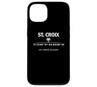 Carcasa para iPhone 13 St Croix USVI Coordenadas Diseño de Viajes