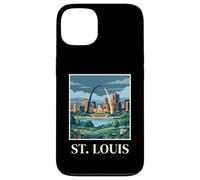 Carcasa para iPhone 13 St Louis Missouri Retro Vintage Arco Horizonte Río Cityscape