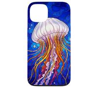 Carcasa para iPhone 13 Stained Glass Jellyfish Mosaic Art Ocean Creature