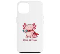 Carcasa para iPhone 13 Still Trying | Cute Superhero Axolotl Gym Motivación