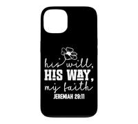 Carcasa para iPhone 13 Su Voluntad, Su Camino, Mi Fe - Diseño Motivacional Floral