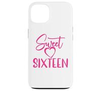 Carcasa para iPhone 13 Sweet Sixteen para niñas, Color Rosa, 16 años, 16 cumpleaños