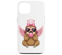Carcasa para iPhone 13 Sweet Valentine's Day Sloth Angel with Pink Wings