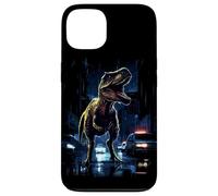 Carcasa para iPhone 13 T-Rex Dinosaur Roaring City at Night Graphic Design Japanese