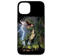 Carcasa para iPhone 13 T-Rex Dinosaurio Roaring Forest Night Graphic Anime japonés