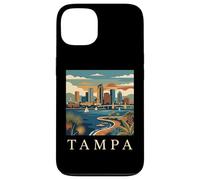 Carcasa para iPhone 13 Tampa Florida Retro Vintage Skyline Bay Waterfront Atardecer