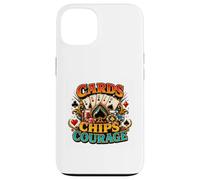Carcasa para iPhone 13 Tarjetas Fichas Coraje Poker Mindset Style