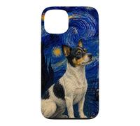 Carcasa para iPhone 13 Teddy Roosevelt Terrier Perro Van Gogh Noche Estrellada