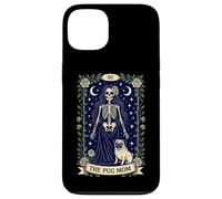Carcasa para iPhone 13 The Pug Mom Gothic Skeleton Rose Tarot Amante de los Perros