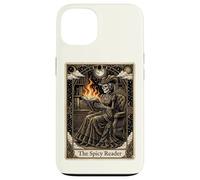 Carcasa para iPhone 13 The Spicy Reader Tarot Card Skeleton Romantasy Amante de los Libros