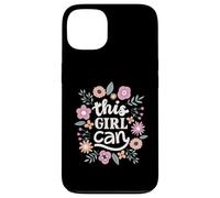 Carcasa para iPhone 13 This Girl Can Cute Floral Empowerment Tipografía