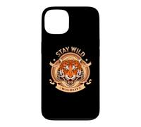 Carcasa para iPhone 13 Tiger Born Wild Stay Wild Forest Amantes de los Animales Vida Silvestre Gato