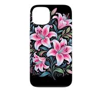 Carcasa para iPhone 13 Tiger Lilies Blue White Pink Summer Spring Flowers Lily Buds