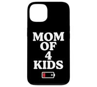 Carcasa para iPhone 13 Tired Mom of 4 Kids Mother of Four Children Low Battery