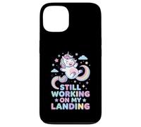 Carcasa para iPhone 13 Todavía Trabajando en mi Aterrizaje Unicornio arcoíris Lindo