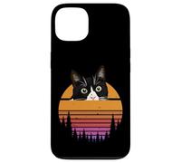 Carcasa para iPhone 13 Tuxedo Cat Retro 70s Sunset Vintage Cat Lover