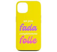 Carcasa para iPhone 13 Un Peu Fada Complètement Folle Humour Femme Fille Cadeau
