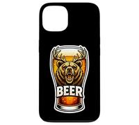 Carcasa para iPhone 13 Vaso de Cerveza Divertido Oso con Cuernos de Ciervo combinación de Juego de Palabras