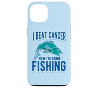 Carcasa para iPhone 13 Vencí al cáncer Ahora voy a Pescar