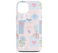 Carcasa para iPhone 13 Verso bíblico Rosa Pastel Cristiano fe Religiosa Floral