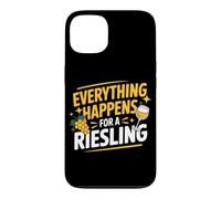 Carcasa para iPhone 13 Vino Diciendo Amante Vino Everything Happens For A Riesling