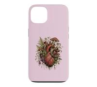 Carcasa para iPhone 13 Vintage Dark Academia Hongo Helecho Botánico Corazón