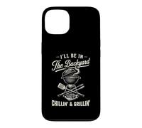 Carcasa para iPhone 13 Vintage I'Ll Be In The Backyard Charcoal Grill Master