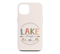 Carcasa para iPhone 13 Vintage Junto al Lago cabaña Paddle Fin de Semana Ambiente del Lago