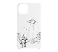 Carcasa para iPhone 13 Vintage UFO Cowboy Western Desert Space
