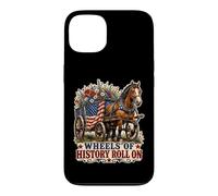 Carcasa para iPhone 13 Wheels of History - Carro con Bandera Estadounidense