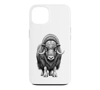 Carcasa para iPhone 13 Wild Musk Buey Amante Ártico Vida Silvestre Naturaleza Arte