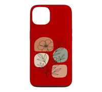 Carcasa para iPhone 13 Wildflower Line Art Abstract Botanical Mid Century
