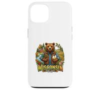 Carcasa para iPhone 13 Wisconsin Granja Oso Campo Naturaleza Cosecha