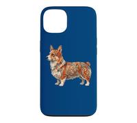 Carcasa para iPhone 13 Womens Girls Kids Folk Art Illustration Corgi Dog Lover