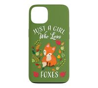 Carcasa para iPhone 13 Womens Kids Fall Leaves Boho Just A Girl Who Loves Foxes