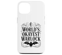 Carcasa para iPhone 13 Worlds Okayest Warlock Humor Fantasía Diseño
