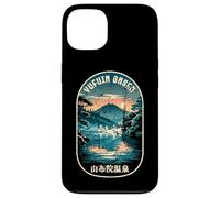 Carcasa para iPhone 13 Yufuin Onsen Japón Hot Spring Lake Japanese Kanji Souvenir