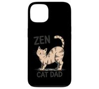 Carcasa para iPhone 13 Zen Cat Dad Happy Feline estirando dueño de Mascota