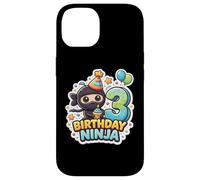 Carcasa para iPhone 14 3 años cumpleaños Ninja Boys 3rd Tercera Fiesta Infantil