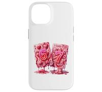 Carcasa para iPhone 14 67 Six Seven Valentine Hearts Poker Card Meme Couple Girls