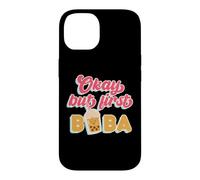 Carcasa para iPhone 14 A Juego Boba Tea Love Okay But First Boba