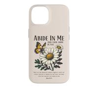 Carcasa para iPhone 14 Abide In Me Juan 15:4 Biblia Cristiana Escritura Flores