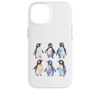 Carcasa para iPhone 14 Adorable Acuarela pingüinos antárticos Fauna Arte