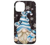 Carcasa para iPhone 14 Aesthetic Snowflake Pattern with Snowman and Winter GNOME