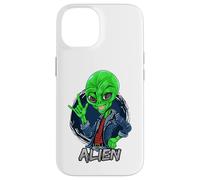 Carcasa para iPhone 14 Alien Rockstar Funny Martian Outer Space Sci Fi Invasión