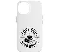 Carcasa para iPhone 14 ¡Ama a Dios, Bebe café, Lee Libros!