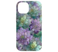 Carcasa para iPhone 14 Amante de Las Plantas suculentas de Cactus Verde Salvia púrpura