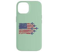 Carcasa para iPhone 14 American Flag Patriotic Fighter Jet Airplane Flyover 4th