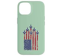 Carcasa para iPhone 14 American Flag Patriotic Fighter Jet Airplane Flyover 4th
