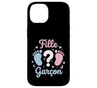 Carcasa para iPhone 14 Annonce grossese Sexe Bebe Baby Shower fille ou Garcon